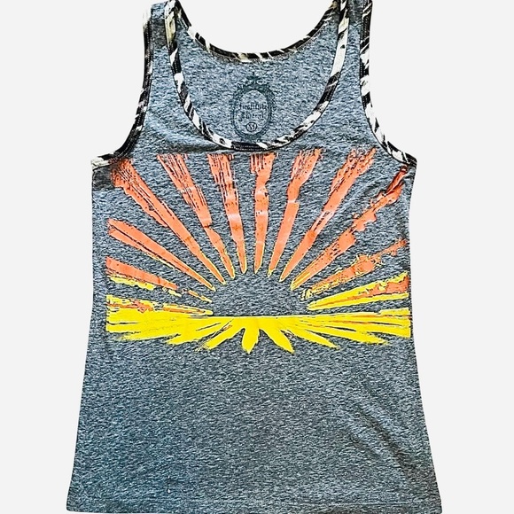Institute Liberal cotton blend gray sunburst Tank Top M graphic design in back - Picture 5 of 14